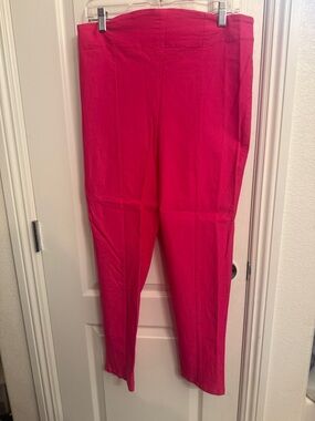 Pinup Girl Clothing x Laura Byrnes HOT PINK Stretch cigarette pants